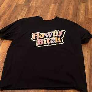 Black Graphic T-Shirt with Colorful Text